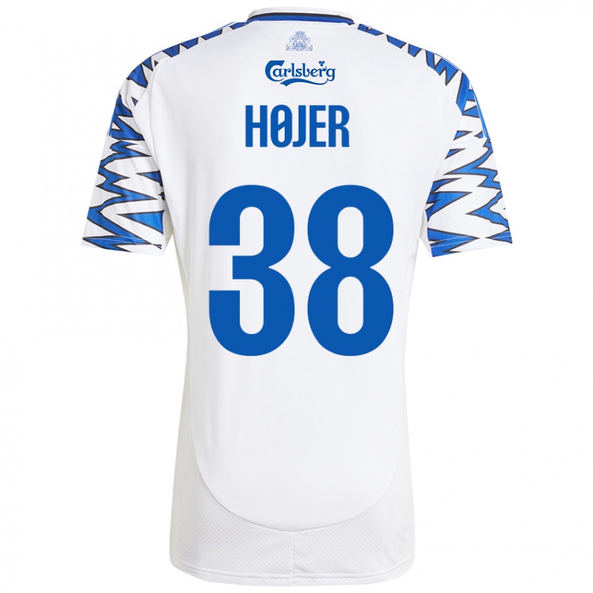 Damen Oliver Højer #38 Weiß Himmelblau Heimtrikot Trikot 2024/25 T-Shirt