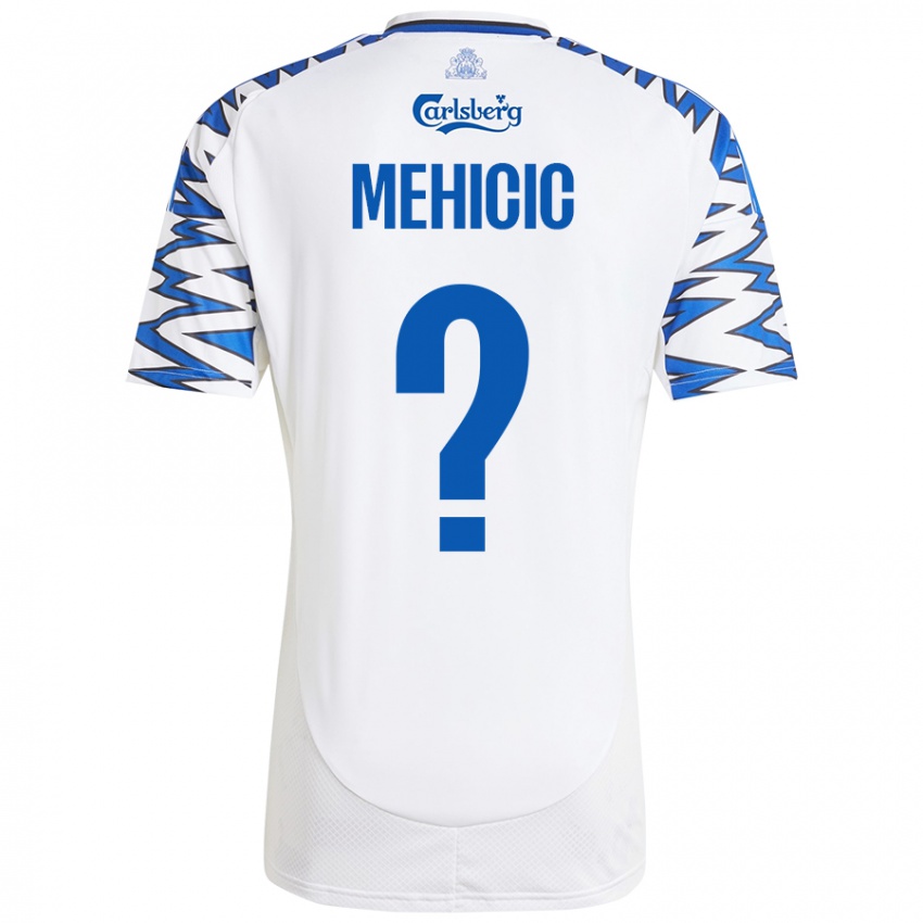 Damen Elvin Mehicic #0 Weiß Himmelblau Heimtrikot Trikot 2024/25 T-Shirt