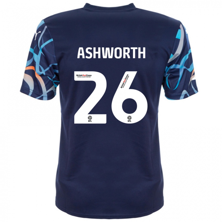 Damen Zac Ashworth #26 Marineblau Auswärtstrikot Trikot 2024/25 T-Shirt