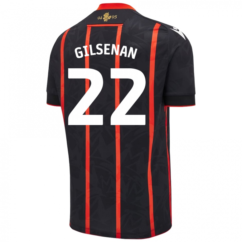 Damen Zak Gilsenan #22 Schwarz Rot Auswärtstrikot Trikot 2024/25 T-Shirt