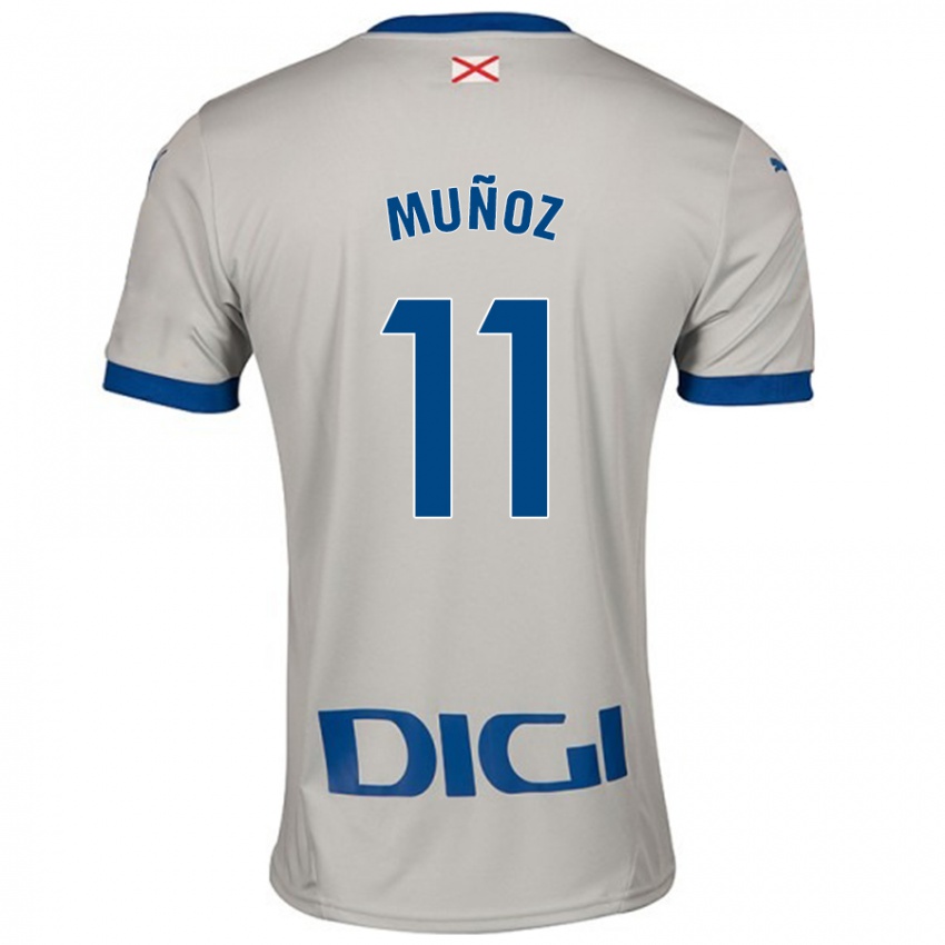 Damen Egoitz Muñoz #11 Hellgrau Auswärtstrikot Trikot 2024/25 T-Shirt