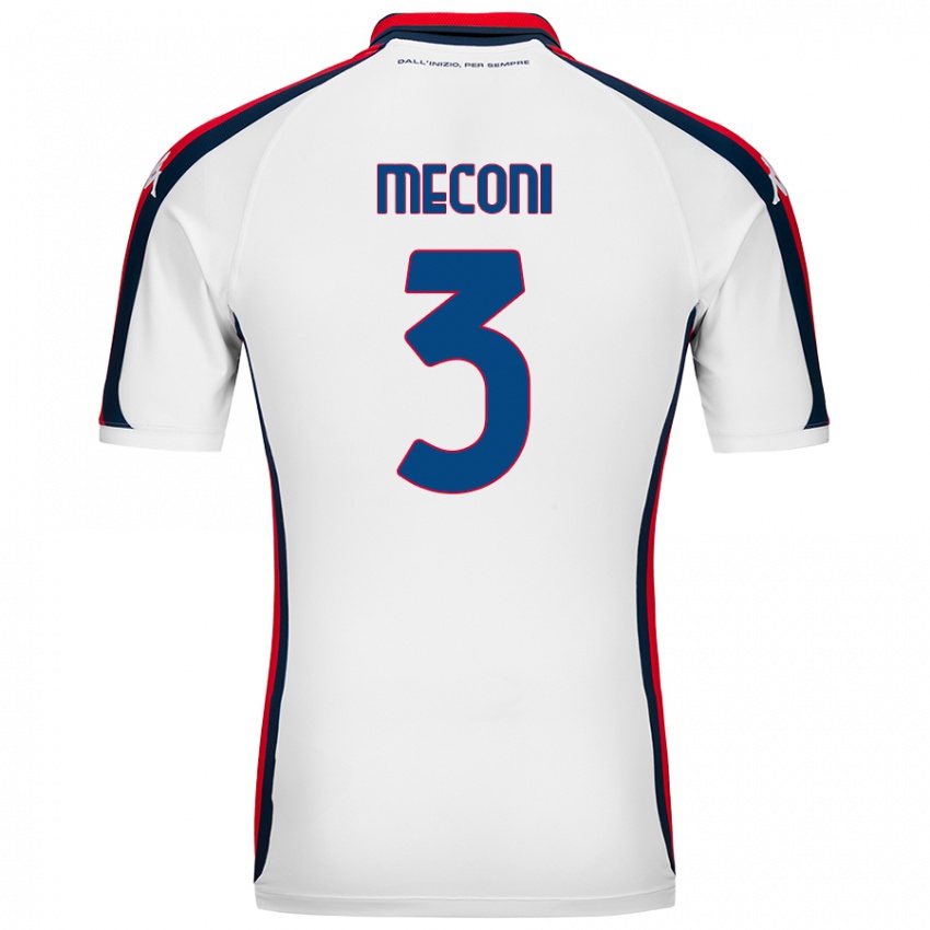 Damen Edoardo Meconi #3 Weiß Auswärtstrikot Trikot 2024/25 T-Shirt