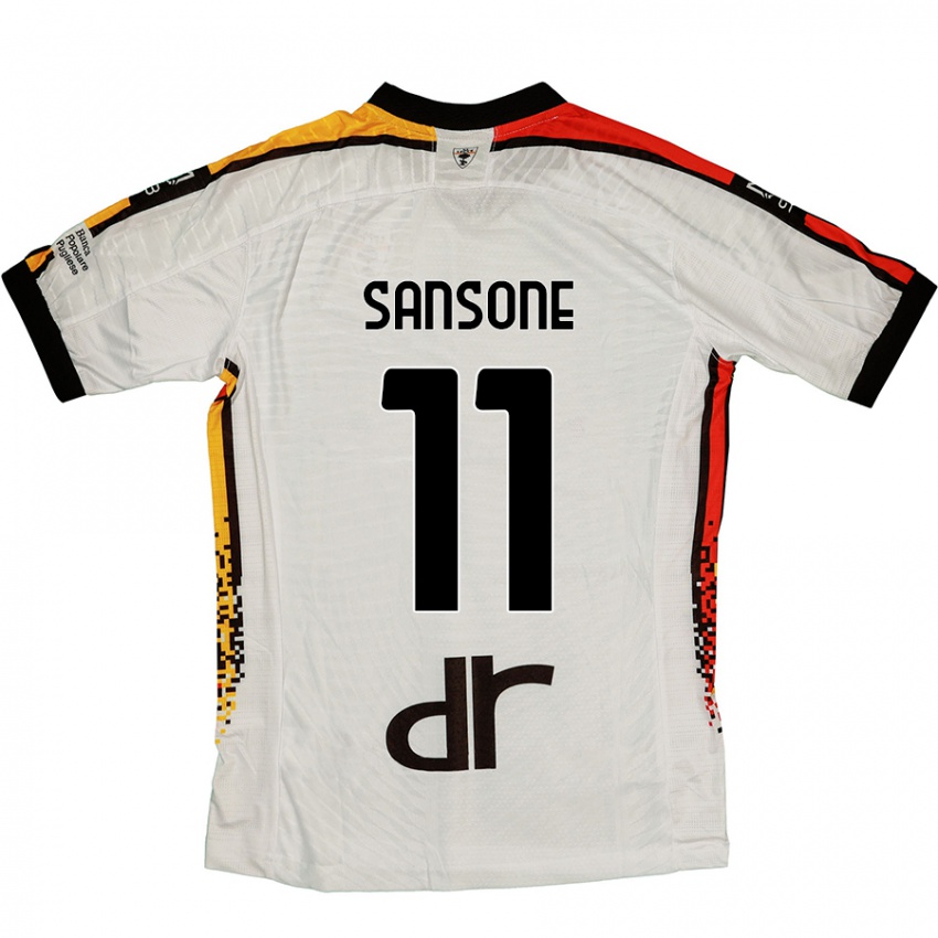 Damen Nicola Sansone #11 Weiß Schwarz Auswärtstrikot Trikot 2024/25 T-Shirt