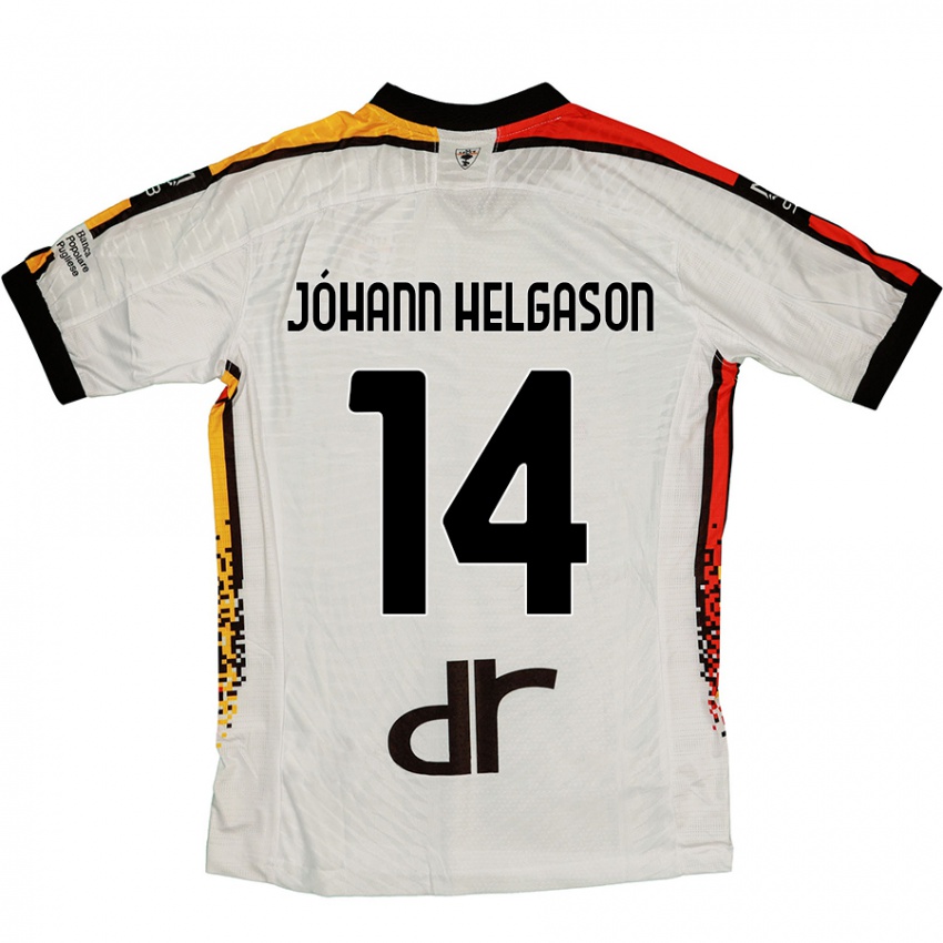 Damen Thórir Jóhann Helgason #14 Weiß Schwarz Auswärtstrikot Trikot 2024/25 T-Shirt