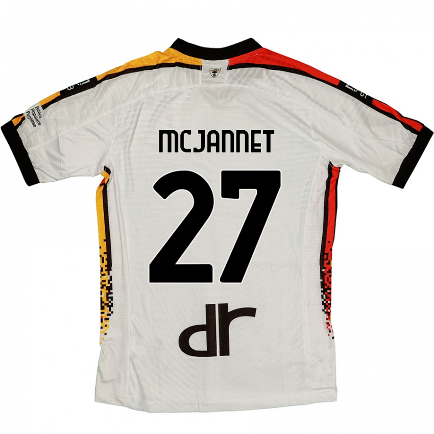 Damen Ed Mcjannet #27 Weiß Schwarz Auswärtstrikot Trikot 2024/25 T-Shirt