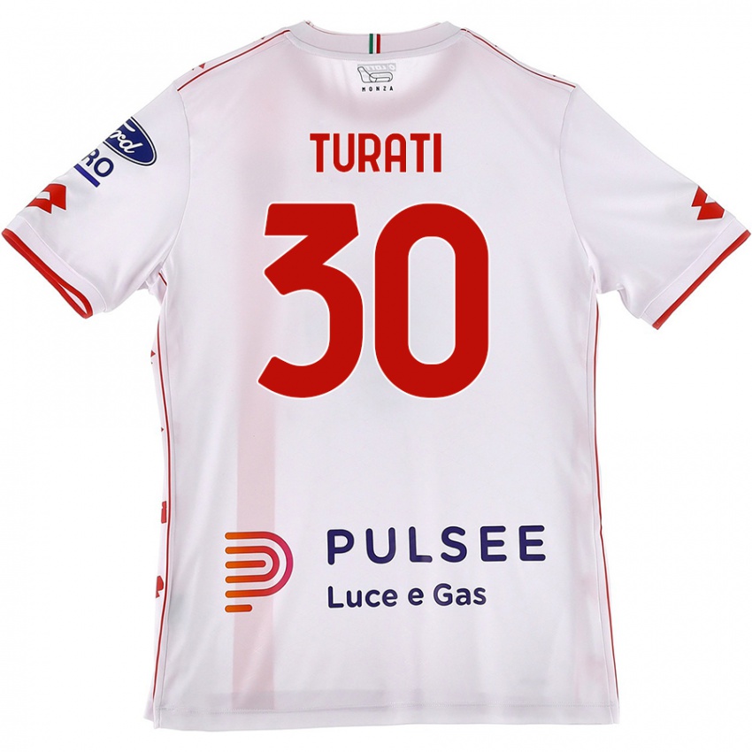 Damen Stefano Turati #30 Weiß Rot Auswärtstrikot Trikot 2024/25 T-Shirt