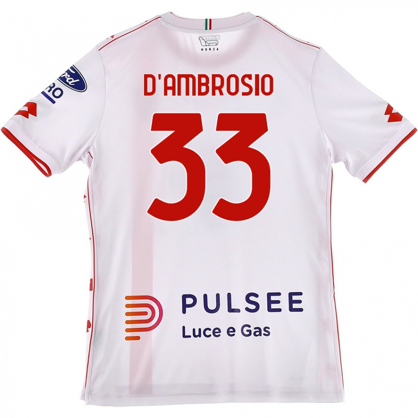 Damen Danilo D'ambrosio #33 Weiß Rot Auswärtstrikot Trikot 2024/25 T-Shirt