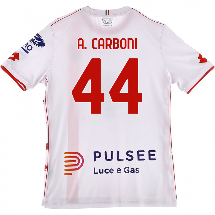 Damen Andrea Carboni #44 Weiß Rot Auswärtstrikot Trikot 2024/25 T-Shirt