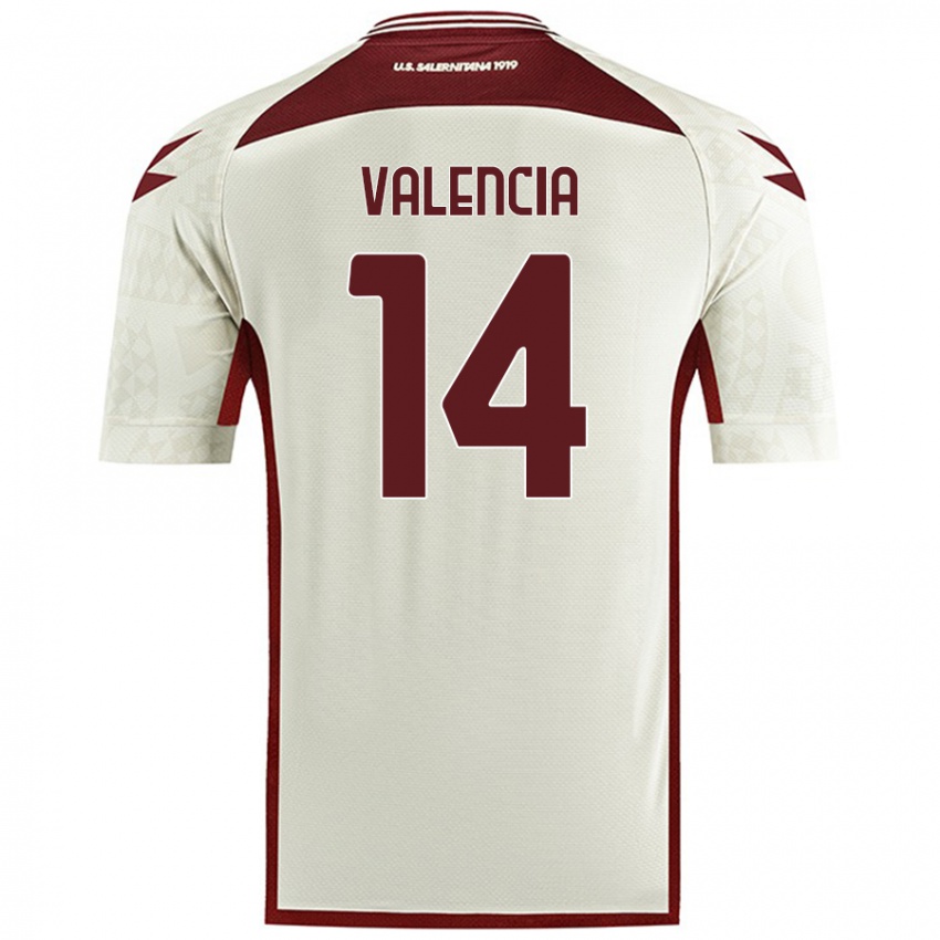 Damen Diego Valencia #14 Cremefarben Auswärtstrikot Trikot 2024/25 T-Shirt