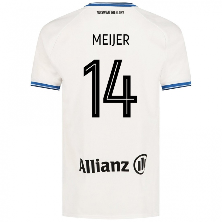 Damen Bjorn Meijer #14 Weiß Auswärtstrikot Trikot 2024/25 T-Shirt