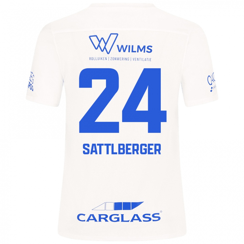 Damen Nikolas Sattlberger #24 Weiß Auswärtstrikot Trikot 2024/25 T-Shirt