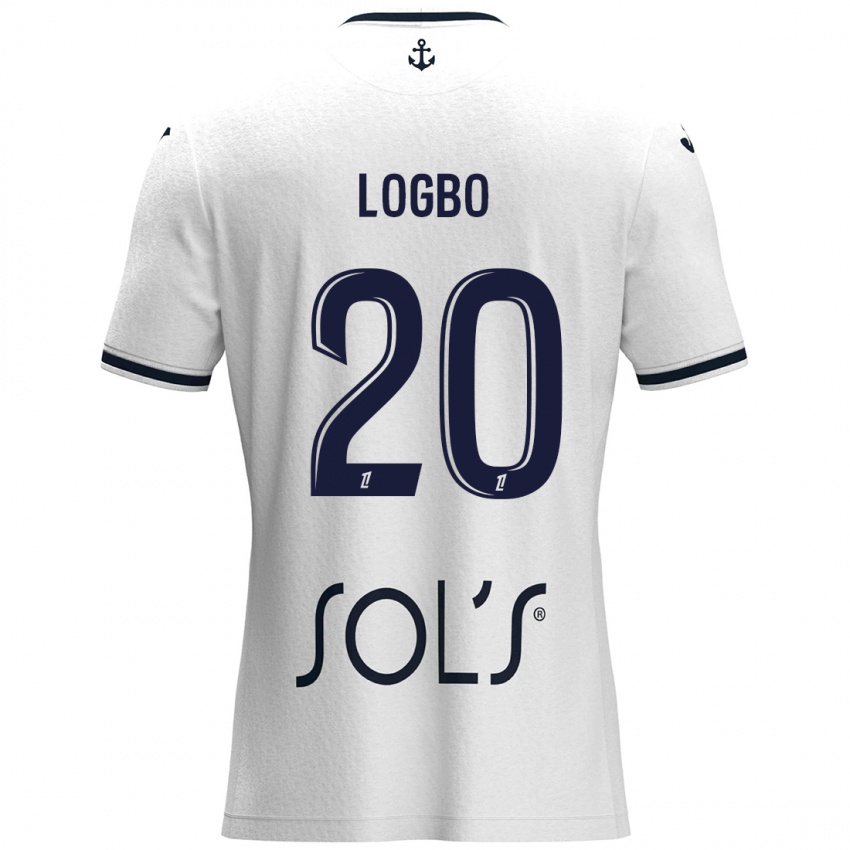 Damen Andy Logbo #20 Weiß Dunkelblau Auswärtstrikot Trikot 2024/25 T-Shirt