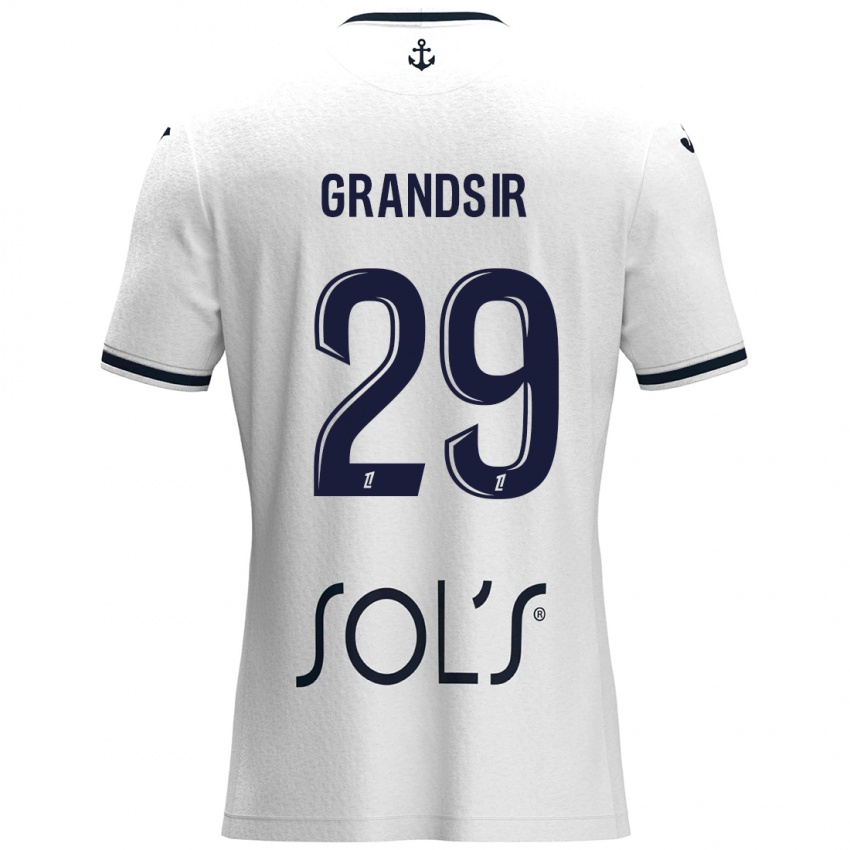 Damen Samuel Grandsir #29 Weiß Dunkelblau Auswärtstrikot Trikot 2024/25 T-Shirt