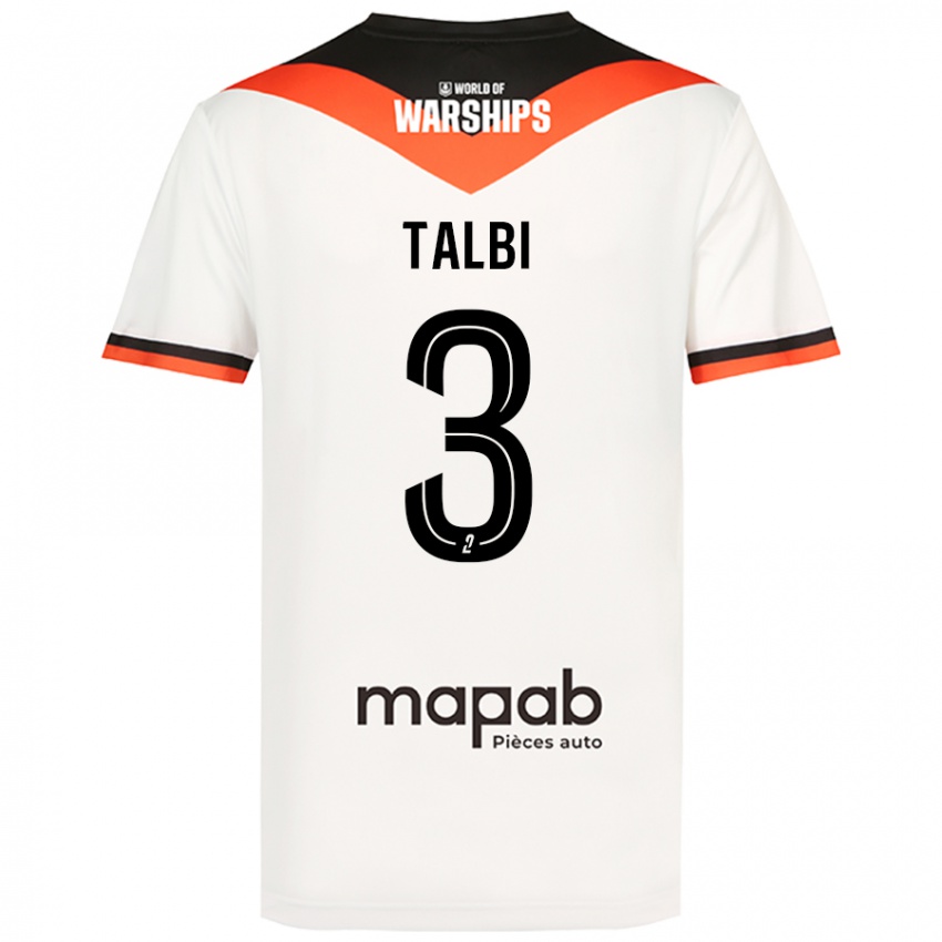 Damen Montassar Talbi #3 Weiß Auswärtstrikot Trikot 2024/25 T-Shirt