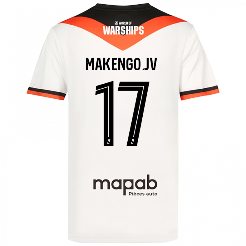 Damen Jean-Victor Makengo #17 Weiß Auswärtstrikot Trikot 2024/25 T-Shirt