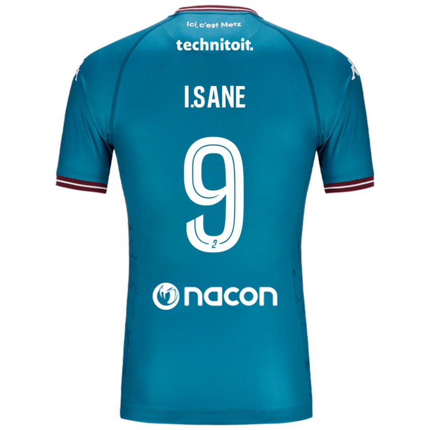 Damen Ibou Sané #9 Blau Petrol Auswärtstrikot Trikot 2024/25 T-Shirt