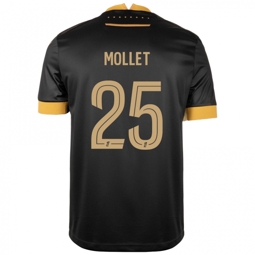 Damen Florent Mollet #25 Schwarz Braun Auswärtstrikot Trikot 2024/25 T-Shirt