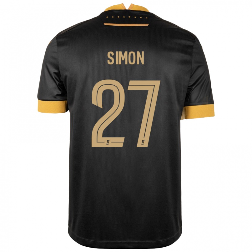 Damen Moses Simon #27 Schwarz Braun Auswärtstrikot Trikot 2024/25 T-Shirt