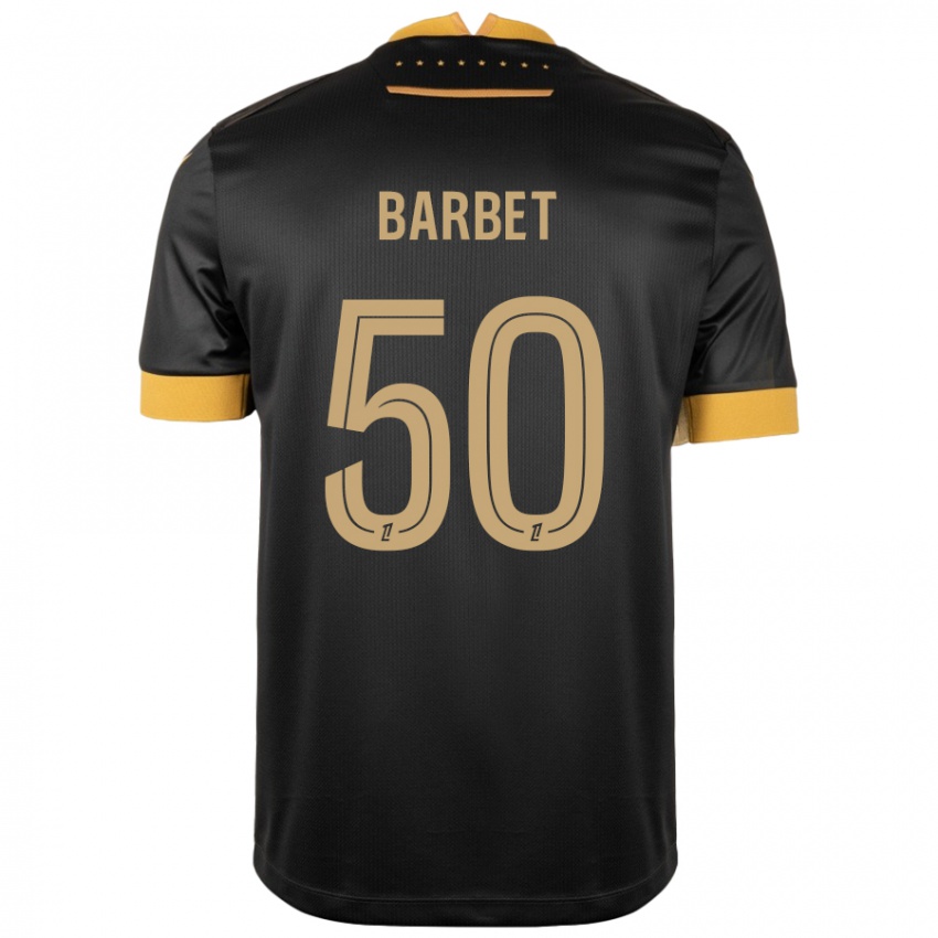 Damen Hugo Barbet #50 Schwarz Braun Auswärtstrikot Trikot 2024/25 T-Shirt