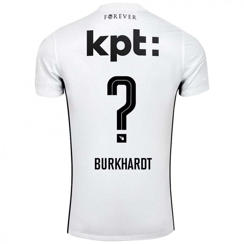 Damen Alessio Burkhardt #0 Weiß Schwarz Auswärtstrikot Trikot 2024/25 T-Shirt