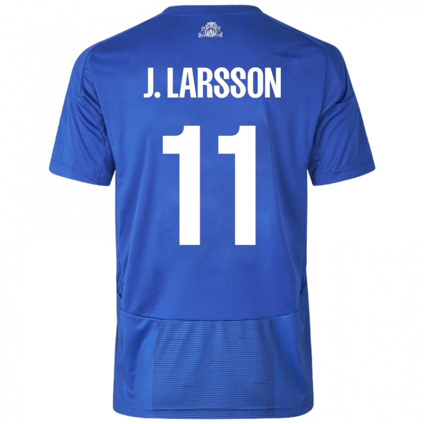 Damen Jordan Larsson #11 Weiß Blau Auswärtstrikot Trikot 2024/25 T-Shirt