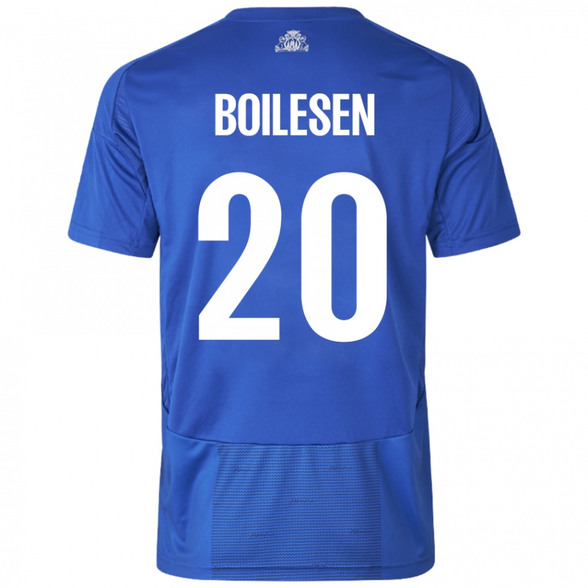 Damen Nicolai Boilesen #20 Weiß Blau Auswärtstrikot Trikot 2024/25 T-Shirt