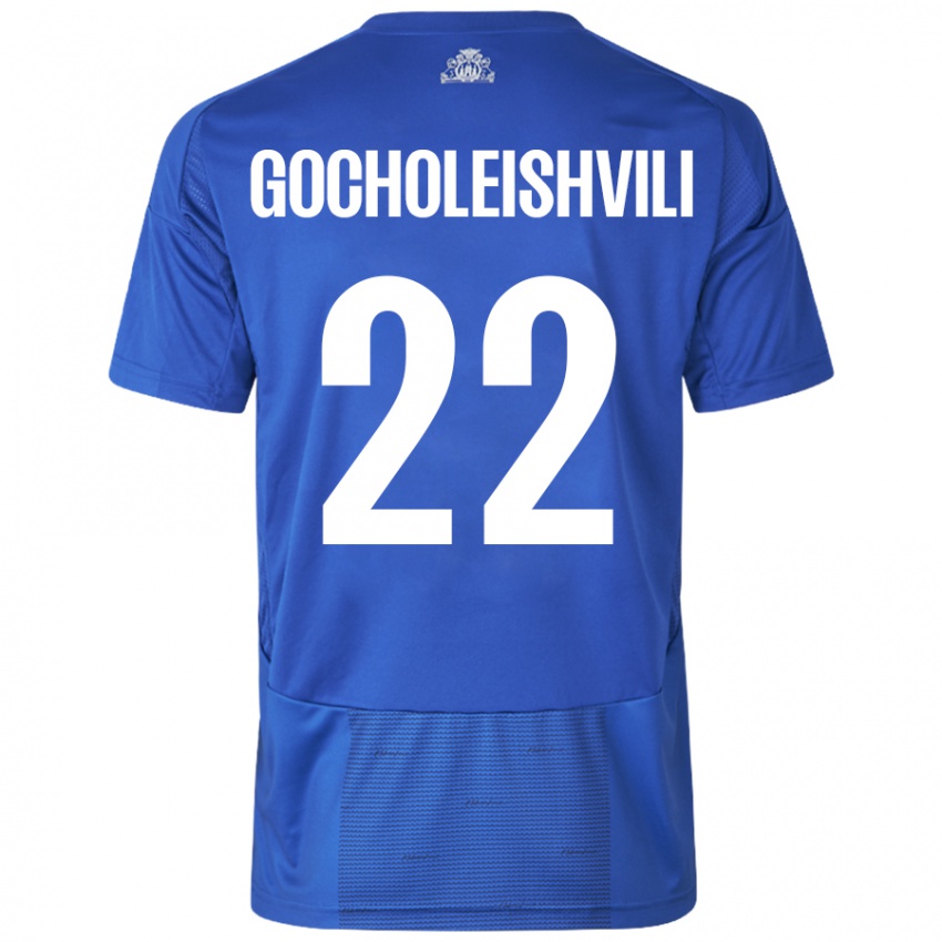 Damen Giorgi Gocholeishvili #22 Weiß Blau Auswärtstrikot Trikot 2024/25 T-Shirt