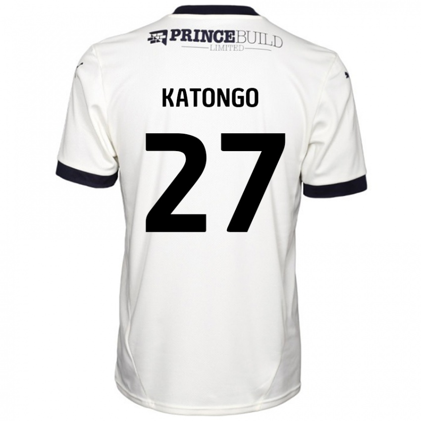 Kinder Jadel Katongo #27 Cremeweiß Schwarz Auswärtstrikot Trikot 2024/25 T-Shirt