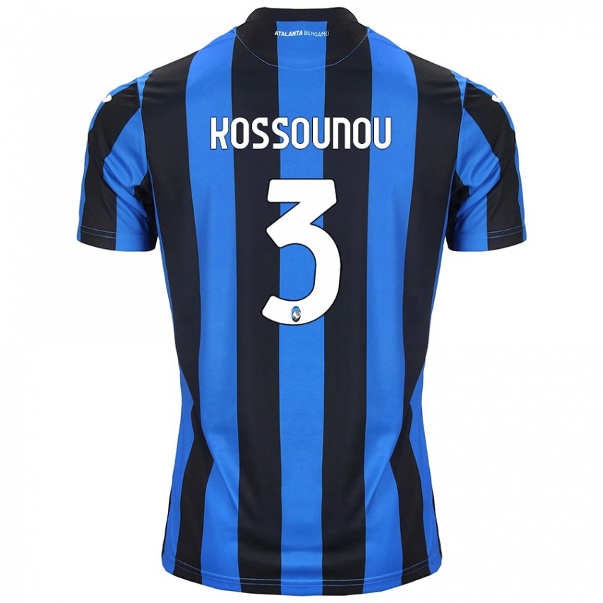 Kinder Odilon Kossounou #3 Blau Schwarz Heimtrikot Trikot 2024/25 T-Shirt