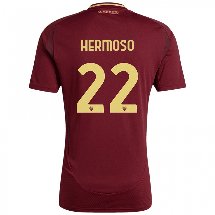 Herren Mario Hermoso #22 Rot Braun Gold Heimtrikot Trikot 2024/25 T-Shirt