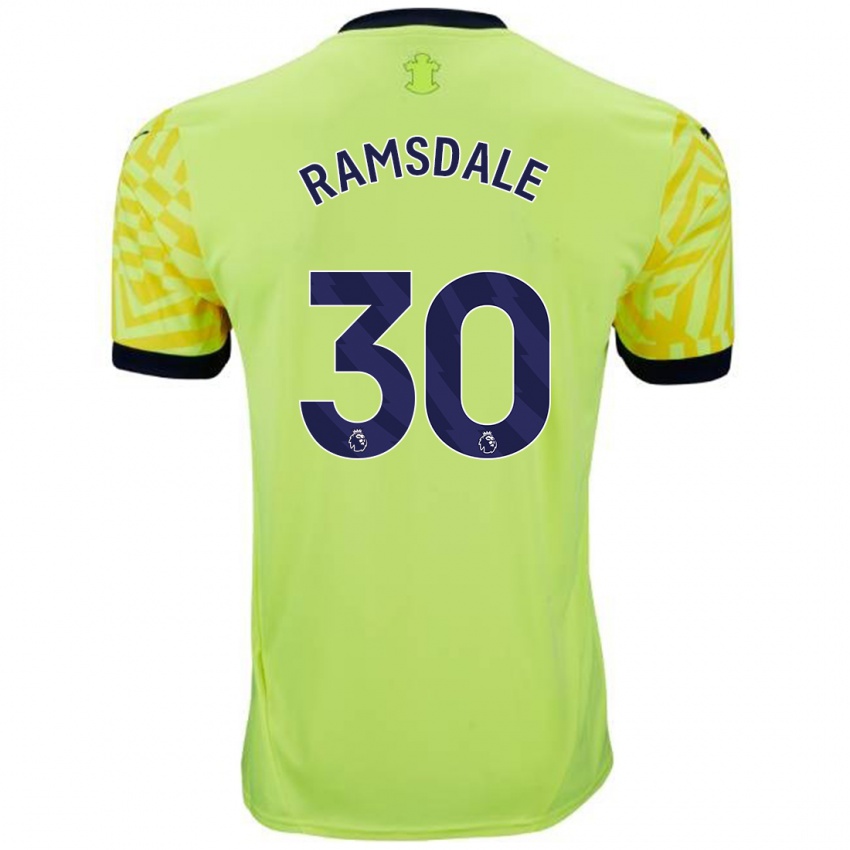 Herren Aaron Ramsdale #30 Gelb Auswärtstrikot Trikot 2024/25 T-Shirt