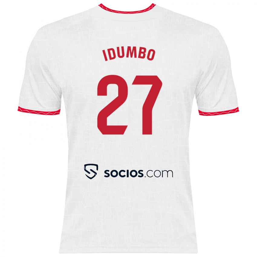 Herren Stanis Idumbo Muzambo #27 Weiß Rot Heimtrikot Trikot 2024/25 T-Shirt