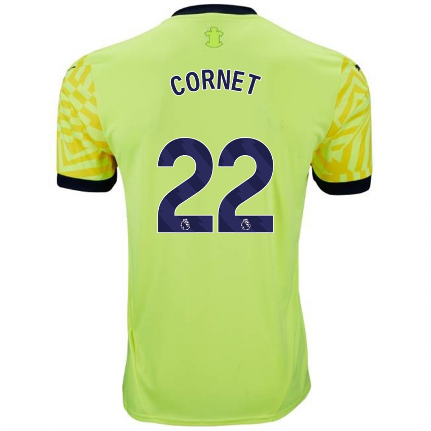 Herren Maxwel Cornet #22 Gelb Auswärtstrikot Trikot 2024/25 T-Shirt