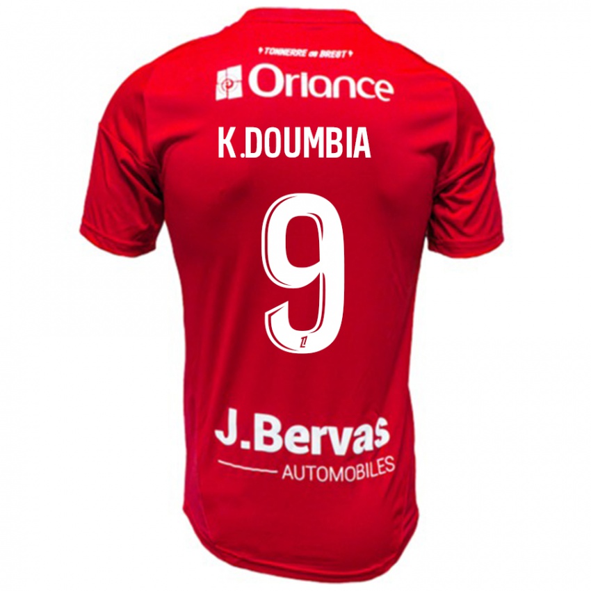 Damen Kamory Doumbia #9 Rot Weiß Heimtrikot Trikot 2024/25 T-Shirt