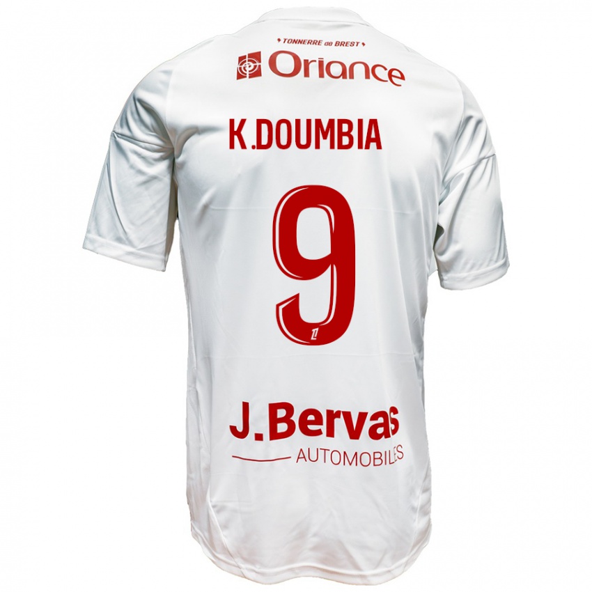 Damen Kamory Doumbia #9 Weiß Rot Auswärtstrikot Trikot 2024/25 T-Shirt