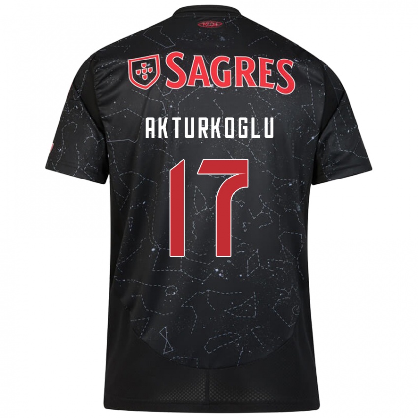 Damen Kerem Aktürkoğlu #17 Schwarz Rot Auswärtstrikot Trikot 2024/25 T-Shirt