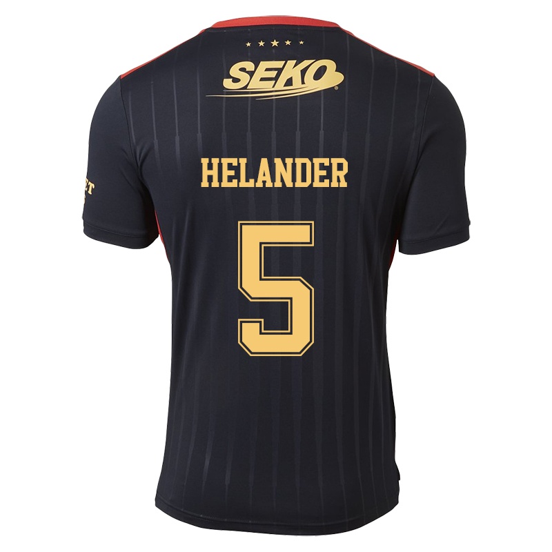 Damen Filip Helander #5 Schwarz Auswärtstrikot Trikot 2021/22 T-shirt