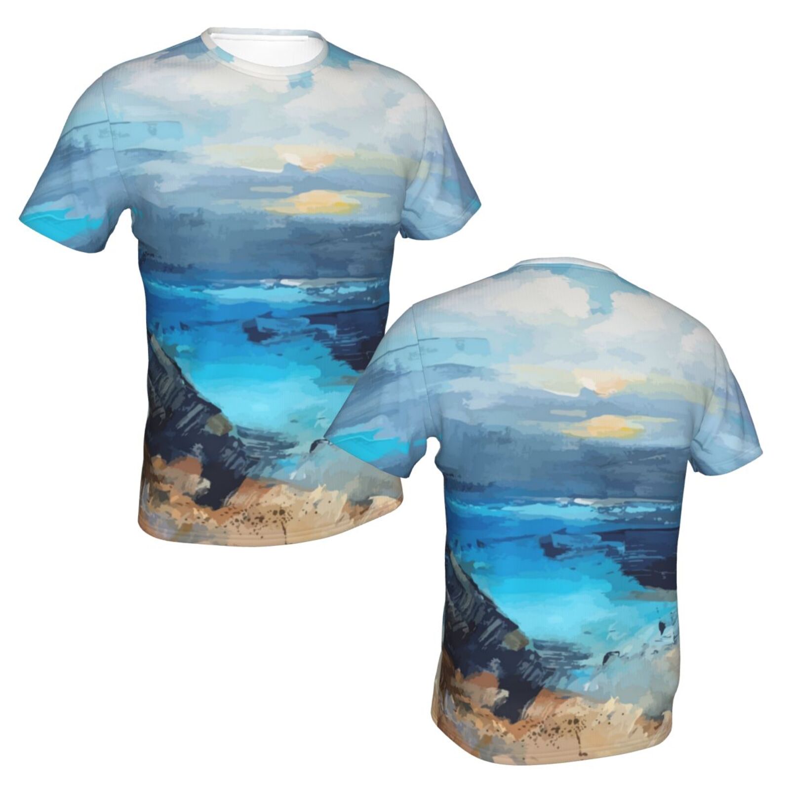 Klassisches T Shirt mit kleinen Bucht Malelementen