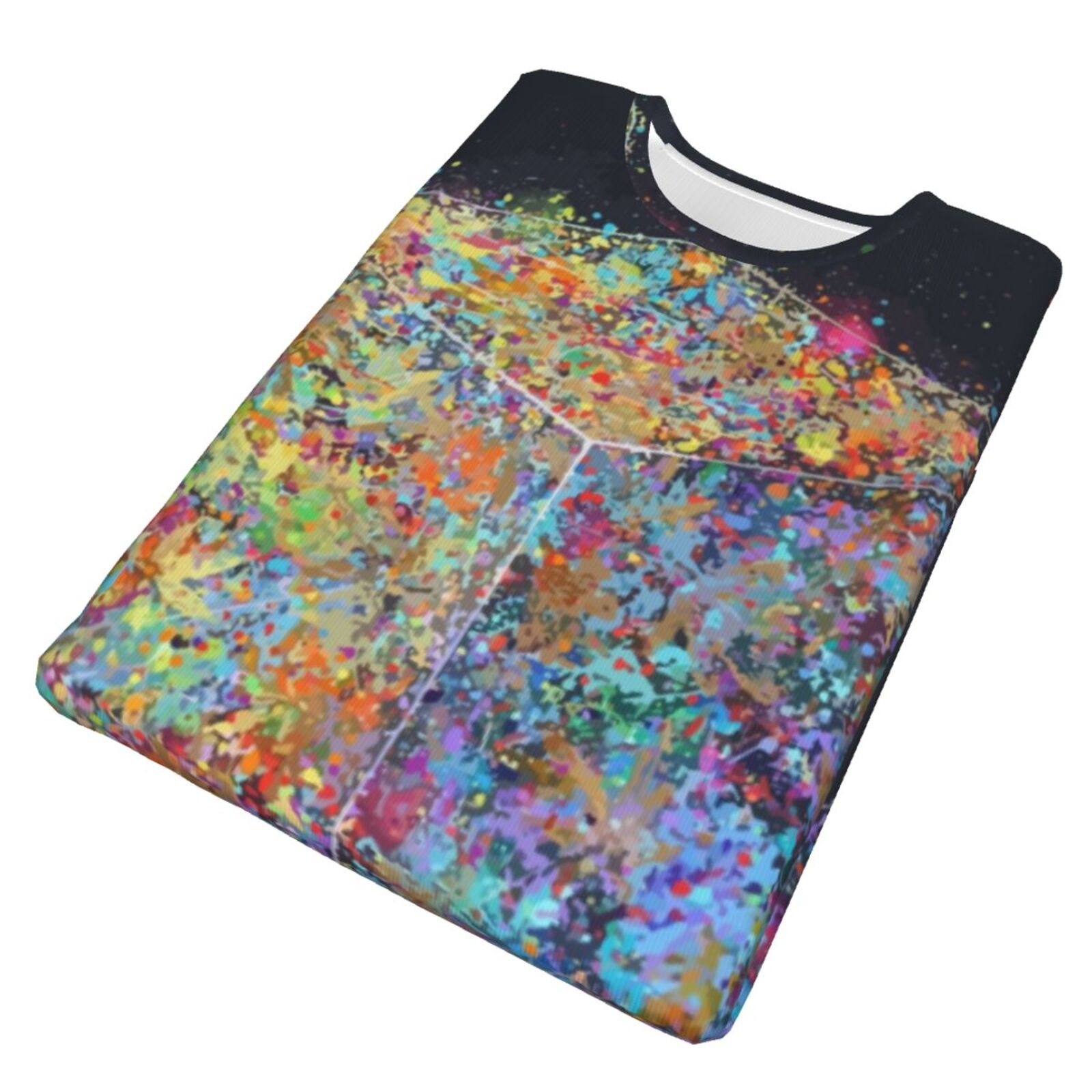 Klassisches T Shirt mit Matrix Malerei Elementen