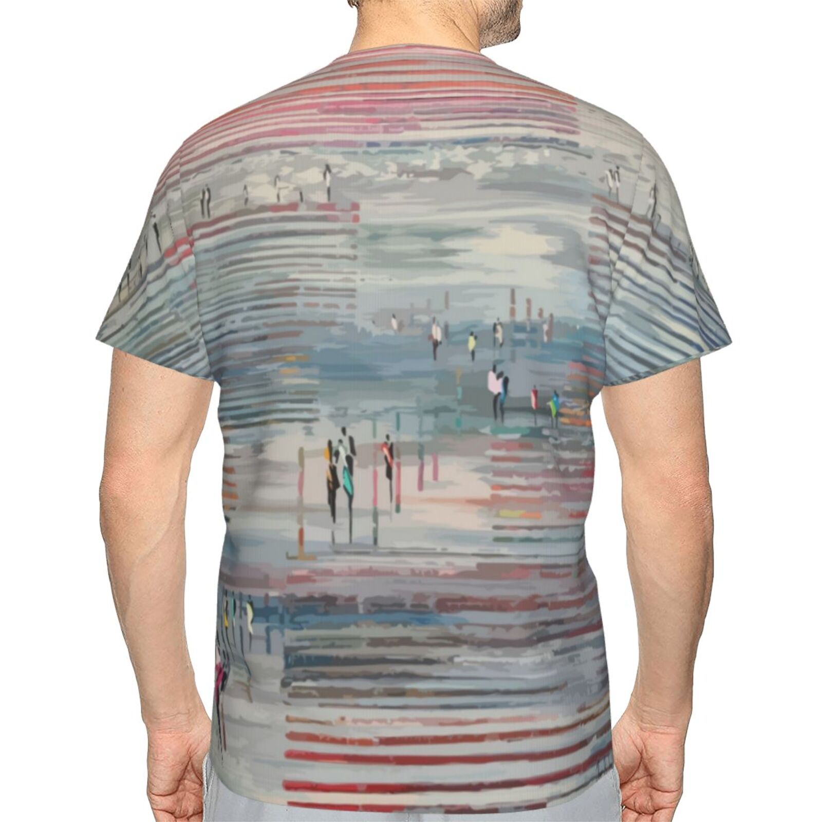 Klassisches T Shirt mit Streifen das Elemente malt